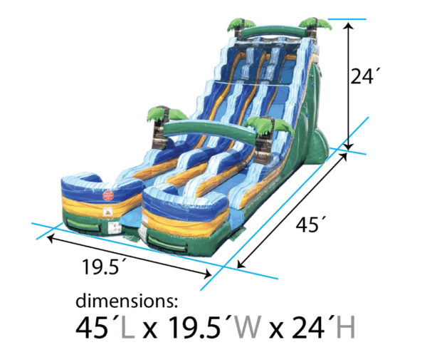 24' Tropicana Dual Lane Slide WET - Image 2
